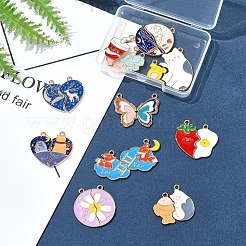 10 Sets 10 Styles Alloy Enamel Split Pendants&nbsp;ENAM-FS0002-21