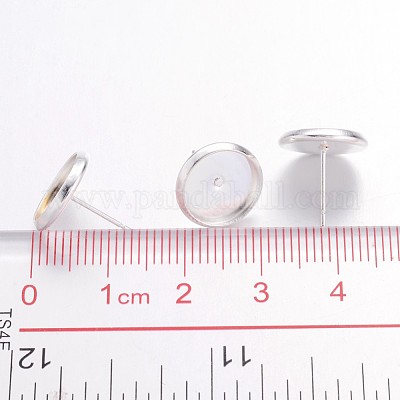 Brass Stud Earring Settings&nbsp;IFIN-Q006-10mm-S-NF-1