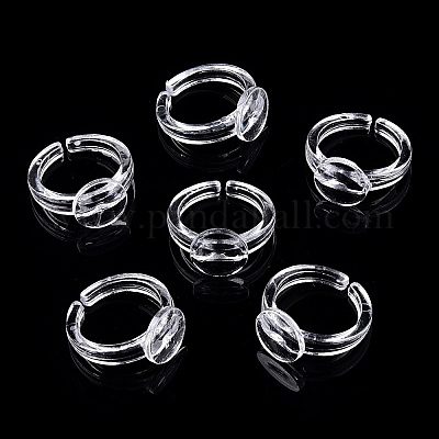 Transparent Acrylic Open Cuff Ring Components&nbsp;TACR-ZX018-10A-1