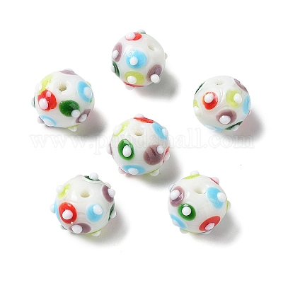 Handmade Bumpy Lampwork Beads&nbsp;LAMP-F022-03H-1