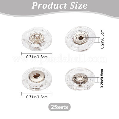 25Pcs Plastic Snap Button&nbsp;BUTT-GF0001-15-1