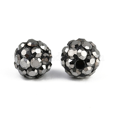 Polymer Clay Rhinestone Beads&nbsp;RB-H284-6MM-Half-1-1