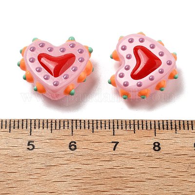 Baking Paint Glass Bumpy Beads Heart&nbsp;LAMP-V001-07C-1