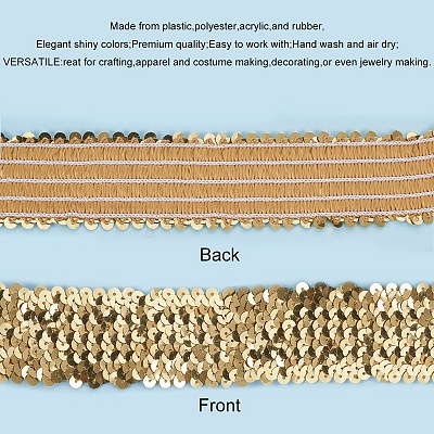 Plastic Paillette Elastic Trim&nbsp;PVC-PH0001-09-1