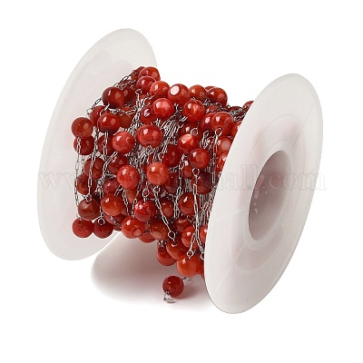 304 Stainless Steel Cable Chains with Dyed Shell Beads&nbsp;STAS-B067-04B-02-1