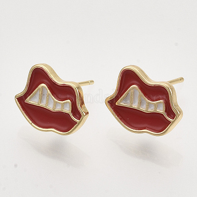 Brass Stud Earring Findings&nbsp;KK-T054-37G-NF-1