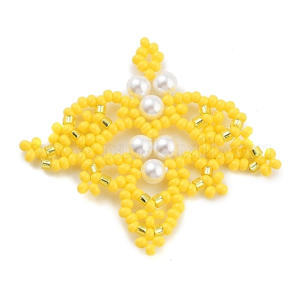 Seed Beads Beaded Charms PALLOY-MZ00385-03-1