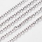 Iron Cable Chains, Unwelded, with Spool, Flat Oval, Cadmium Free & Lead Free, Platinum, 3x2.2x0.6mm, about 328.08 Feet(100m)/roll