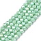 Electroplate Glass Beads Strands, Opaque Solid Color, AB Color Plated, Faceted, Rondelle, Turquoise, 4x3mm, Hole: 0.8~1mm, about 105~110pcs/strand, 38~39cm