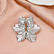 Alloy Stud Earrings, Platinum, Leaf, 50mm