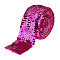 Plastic Paillette Elastic Beads, Sequins Beads, Ornament Accessories, 8 Rows Paillette Roll, Flat, Magenta, 69~75x1.5mm, 5m/strand