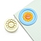 Round Brass Stamp Heads, Golden, Flower, 25mm
