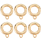 6Pcs Brass Spring Gate Clasps, Ring, Real 18K Gold Plated, 13.5x11x2.5mm, Hole: 1.6mm