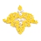 Seed Beads Beaded Charms, Leaf Shell Pearl Pendant, Yellow, 40x45x4.5mm, Hole: 1.5~1.6mm