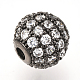 Brass Micro Pave Cubic Zirconia Beads&nbsp;ZIRC-Q013-12mm-142B-2