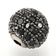 Brass Micro Pave Cubic Zirconia Beads&nbsp;X-ZIRC-Q013-10mm-143B-2