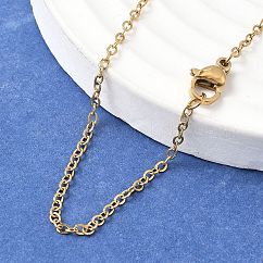 304 Stainless Steel Cable Chain Necklace Making, with Lobster Claw Clasps, PVD Vacuum Plating, Long-Lasting Plated, Golden, 23.8 inch(60.5cm)