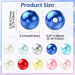 500Pcs 5 Colors Spray Painted ABS Plastic Imitation Pearl Beads&nbsp;OACR-YW0004-49A