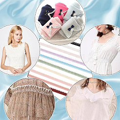 10Pcs 10 Colors Nylon Elastic Flower Edge Lace Trim Ribbons&nbsp;DIY-BC0013-31