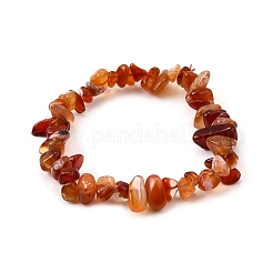 Natural Carnelian Beads Stretch Bracelets for Men Women&nbsp;BJEW-C105-01B