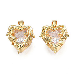 Brass Micro Pave Cubic Zirconia Charms&nbsp;KK-N233-404