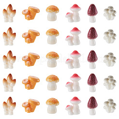 30Pcs 6 Colors Mushroom Themes Resin Display Decorations&nbsp;DJEW-TA0001-27
