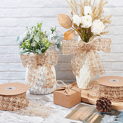 Braided Burlap Ribbon&nbsp;OCOR-WH0070-50