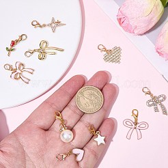 20Pcs 10 Styles Alloy & Rhinestone/Enamel/Plastic Pendant Decorations&nbsp;HJEW-BM0001-30