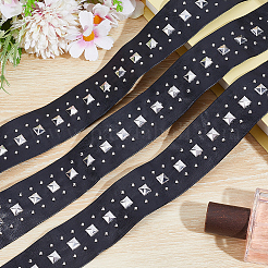 3 Yards PU Leather & Stainless Steel Rivet Straps&nbsp;DIY-GF0013-43B