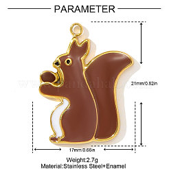 304 Stainless Steel Enamel Pendants&nbsp;STAS-OY003-77G