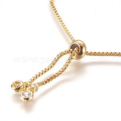 Adjustable Brass Cubic Zirconia Slider Bracelets&nbsp;BJEW-L652-11G