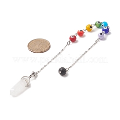 Bullet & Round Gemstone Dowsing Pendulums&nbsp;PALLOY-JF02034-02