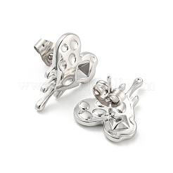 Non-Tarnish 304 Stainless Steel Stud Earrings Findings&nbsp;EJEW-I290-04P