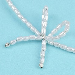 Resin Pearl Beaed Bowknot Pendant Necklaces for Women&nbsp;NJEW-K386-02A-P