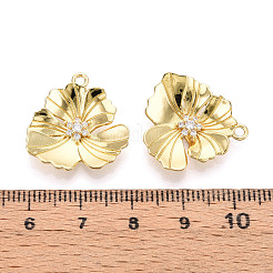 Brass Micro Pave Cubic Zirconia Pendants&nbsp;KK-N265-23G
