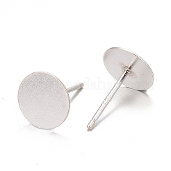925 Sterling Silver Flat Pad  Stud Earring Findings&nbsp;STER-K167-045G-S