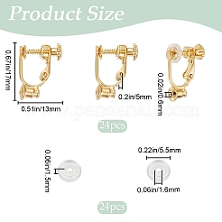 24Pcs Brass Screw On Clip-on Earring Findings&nbsp;KK-SP0001-20G