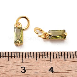 Brass Micro Pave Cubic Zirconia Charms&nbsp;X-ZIRC-F111-03G-09