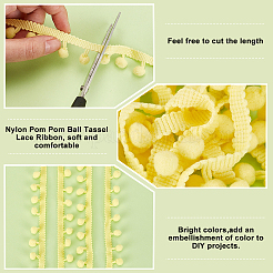 Nylon Pom Pom Ball Tassel Lace Ribbon&nbsp;DIY-WH0580-31A