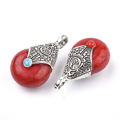 Tibetan Style Resin Pendants&nbsp;X-RESI-T022-16A