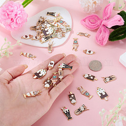 36Pcs 9 Styles Alloy Enamel Pendants&nbsp;ENAM-BG0001-05
