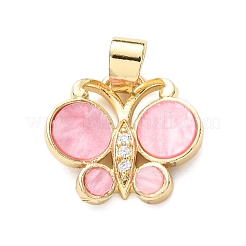 Brass Micro Pave Cubic Zirconia Pendants&nbsp;KK-C161-02G