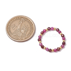 Natural Garnet Beaded Stretch Rings&nbsp;RJEW-JR00867-06