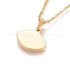 304 Stainless Steel Enamel Pendant Necklaces&nbsp;NJEW-F275-38G