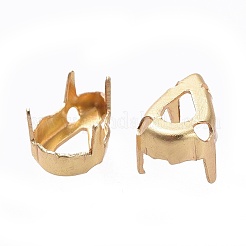 Flat Teardrop Brass Sew on Prong Settings&nbsp;KK-N0084-A01-5x8G