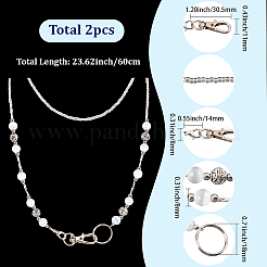 2Pcs Glass Keychain&nbsp;HJEW-SC0002-52