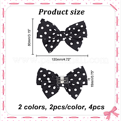 4Pcs 2 Colors Polka Dot Pattern Polyester Bowknot Shoe Decorations&nbsp;AJEW-HY0001-39