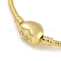 2.5mm Brass European Style Round Snake Chain Bracelets for Jewelry Making&nbsp;BJEW-P338-02G