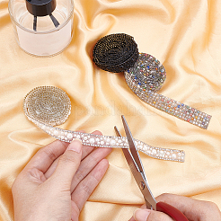 3Yards 3 Style Plastic Glitter Hotfix with Resin Rhinestone&nbsp;DIY-BC0003-35