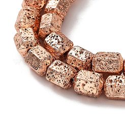 Electroplated Natural Lava Rock Beads Strands&nbsp;G-H303-A10-RG02